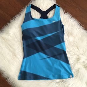 Nike Dri Fit Racerback Blue Athletic Top Size S